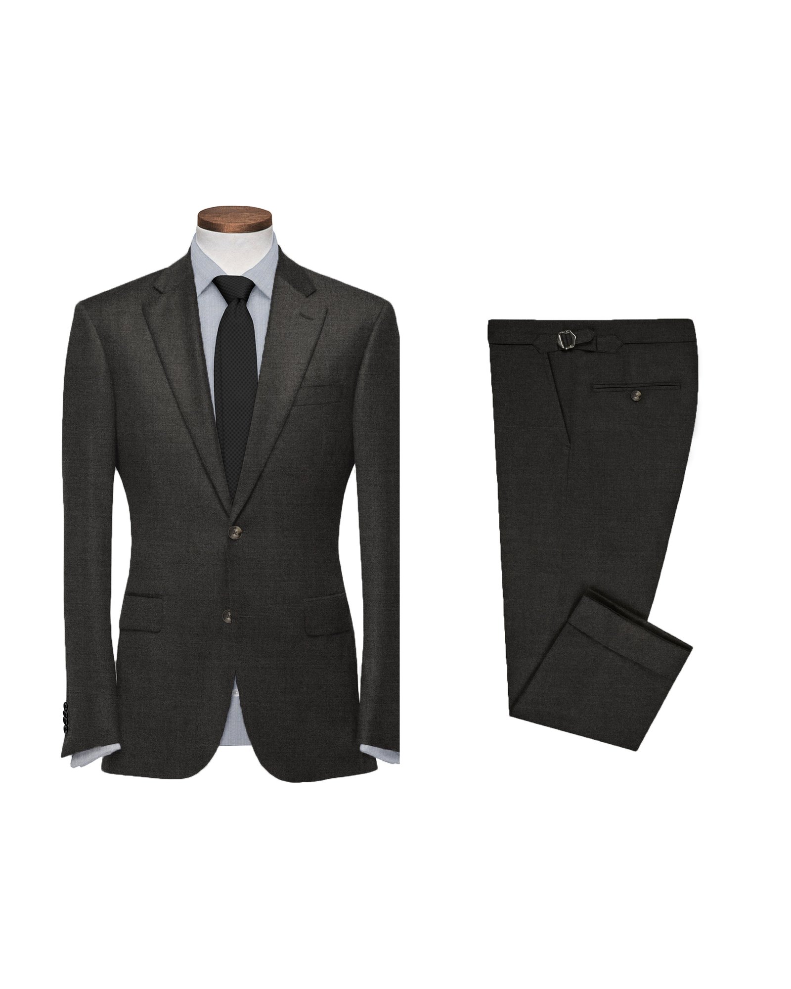 Dugdale Olive Grey Wool Flannel Suit